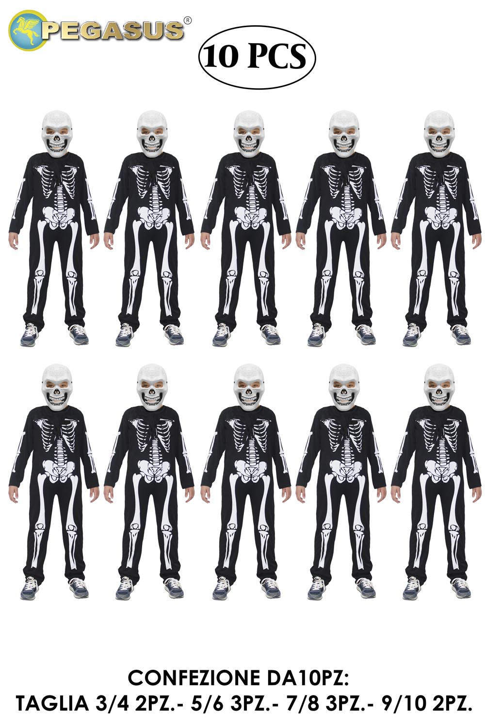 SCHELETRO BAMBINO DI HALLOWEEN (CF 10 PZ)
